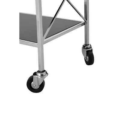 Hoffmann Black Mirrored Glass 3 Tier Trolley.