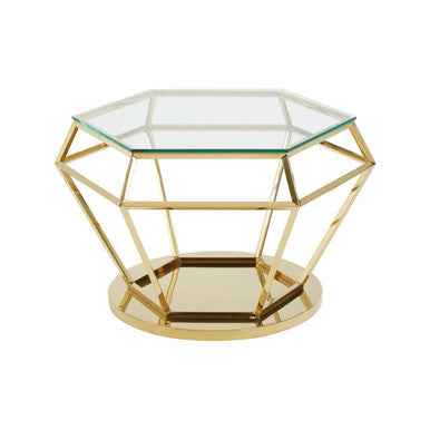 Allure Large Gold Finish Diamond End Table