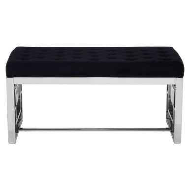 Allure Black Tufted Bench
