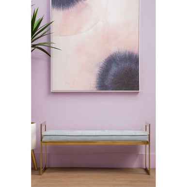 Allure Powder Blue And Gold Tufted Bench