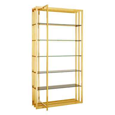 Horizon Rectangular Tempered Glass Five Tier Shelving Unit