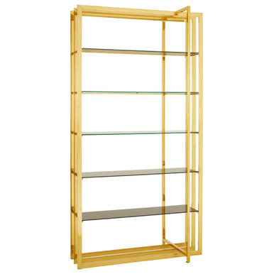 Horizon Rectangular Tempered Glass Five Tier Shelving Unit