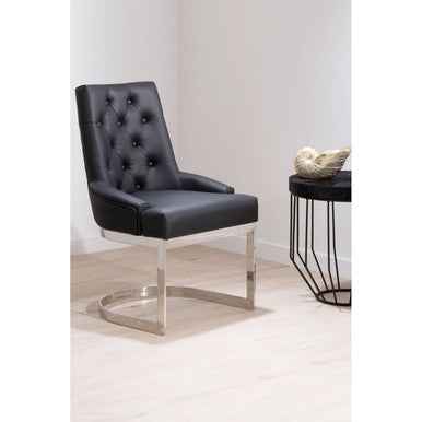 Azalea Black Faux Leather Dining Chair