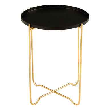 Templar Black Finish Round Top Side Table