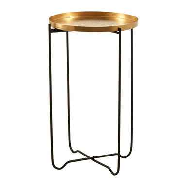 Templar Gold Finish Round Top Side Table