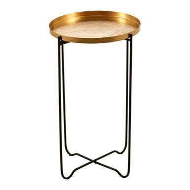Templar Gold Finish Round Top Side Table