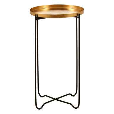 Templar Gold Finish Round Top Side Table