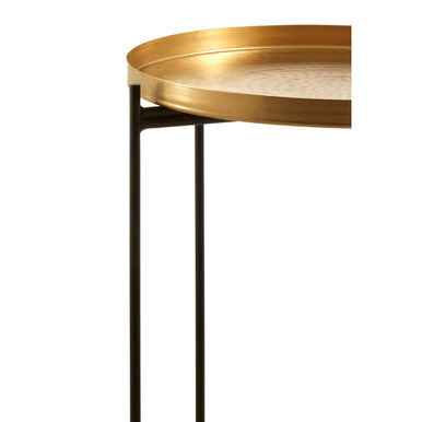 Templar Gold Finish Round Top Side Table