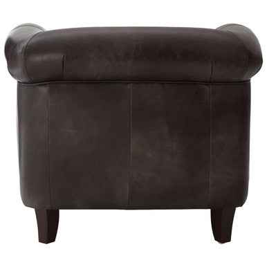 Victor Grey Leather Winged Armchair