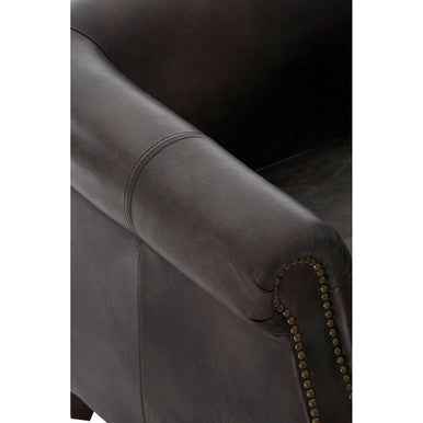 Victor Grey Leather Winged Armchair