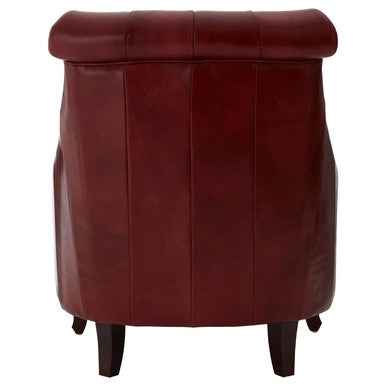 Victor Red Leather Studded Armchair