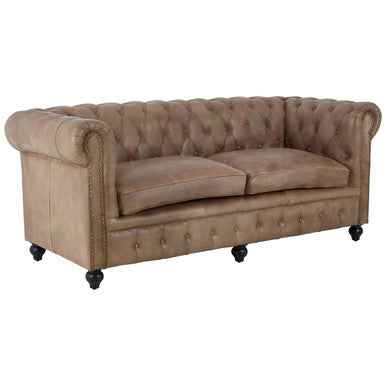 Buffalo 3 Seat Light Brown Leather Sofa