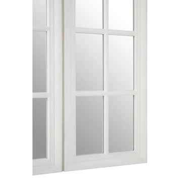 Fret Flat Wood White Finish Mirror