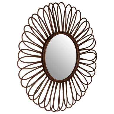 Batu Rattan Black Circular Wall Mirror