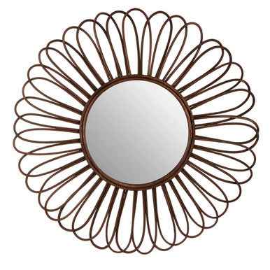 Batu Rattan Black Circular Wall Mirror