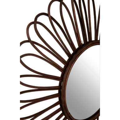 Batu Rattan Black Circular Wall Mirror