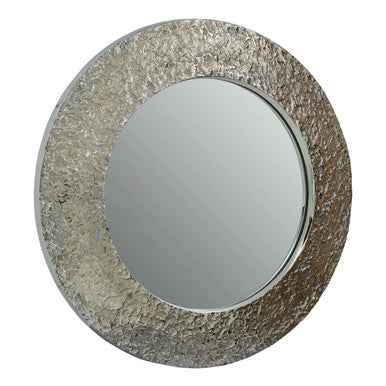Akola Nickle Finish Round Wall Mirror