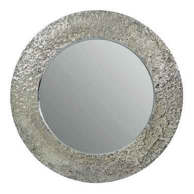Akola Nickle Finish Round Wall Mirror