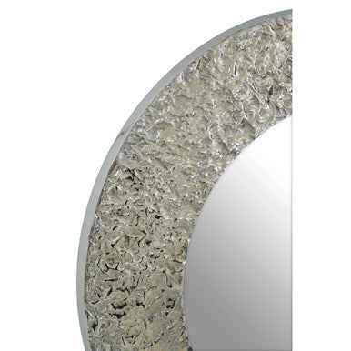 Akola Nickle Finish Round Wall Mirror