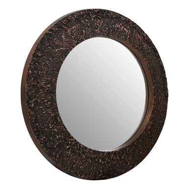 Akola Copper Finish Round Wall Mirror