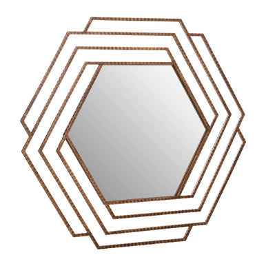 Beauly Antique Gold Hexagon Wall Mirror