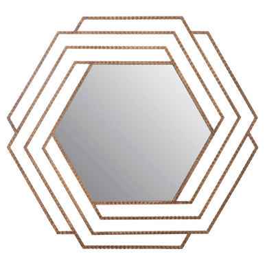 Beauly Antique Gold Hexagon Wall Mirror