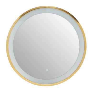 Avelino Illuminated Gold Round Mirror