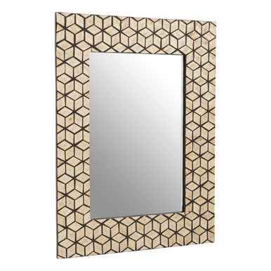Palu Black Wall Mirror with Seashell Inlay