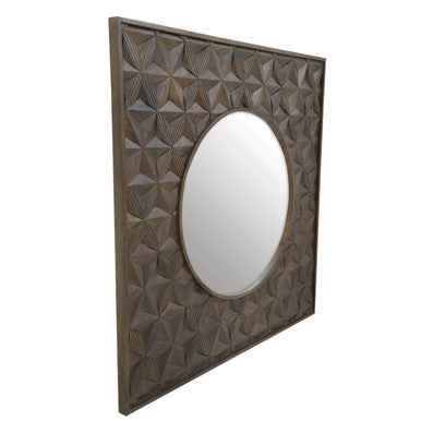 Solana Brown Mango Wood Wall Mirror