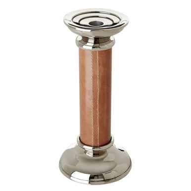 Churchill Genuine Tan Leather Large Candle Holder