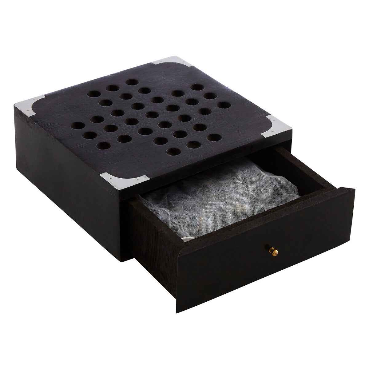 Churchill Games Black Sheesham Wood Solitaire Games Box