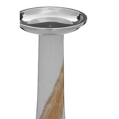 Alma White And Gold Candle Holder