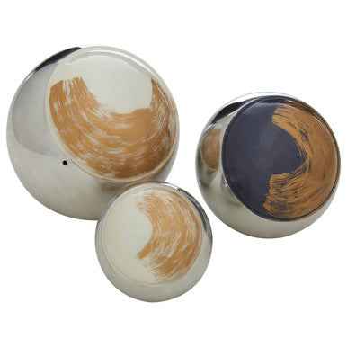 Alma Set Of 3 Deco Brushstroke Balls