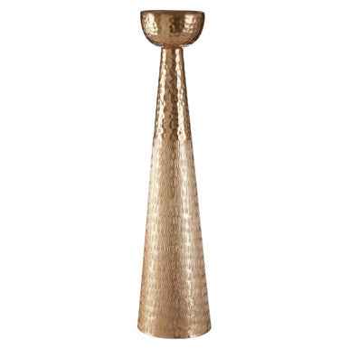 Solis Gold Finish Pillar Candle Holder