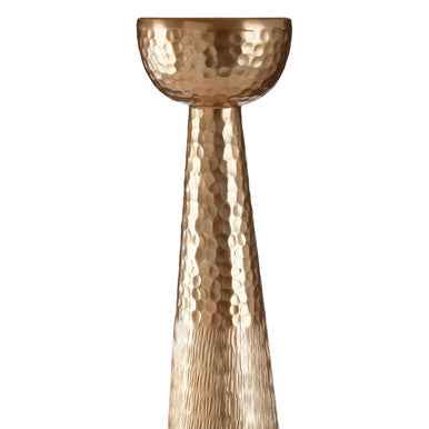 Solis Gold Finish Pillar Candle Holder