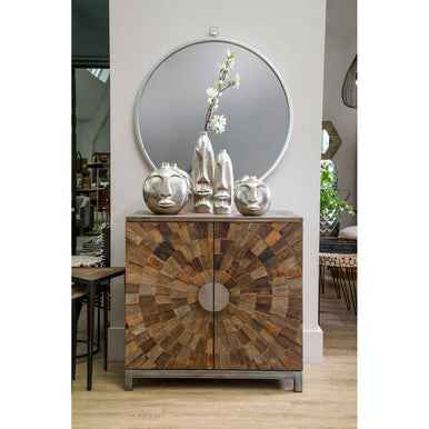 Viso Small Silver Finish Tall Vase