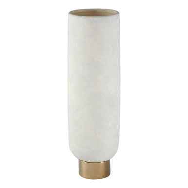 Callie White and Gold Large Pedestal Vase.