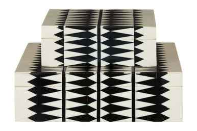 Issey Black And White Trinket Boxes
