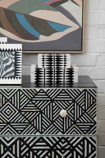 Issey Black And White Trinket Boxes