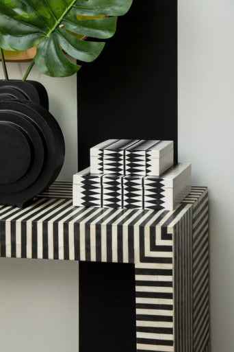 Issey Black And White Trinket Boxes