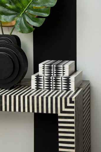 Issey Black And White Trinket Boxes