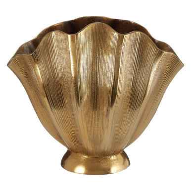Estrella Small Fluted Gold Finish Vase
