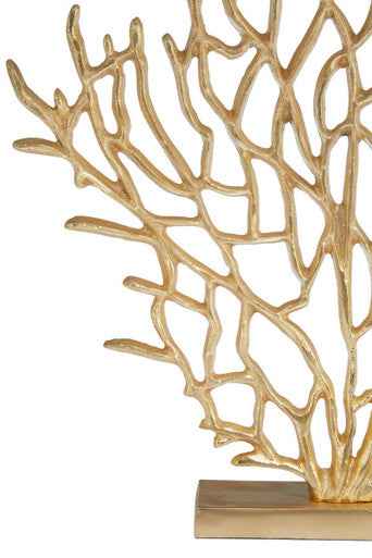 Prato Small Gold Finish Coral Sculpture