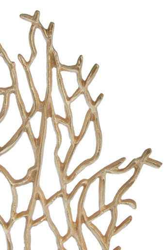 Prato Small Gold Finish Coral Sculpture