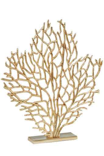 Prato Large Gold Finish Coral Sculpture