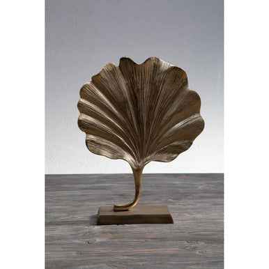 Prato Gold Finish Ginkgo Leaf Sculpture