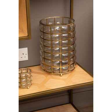 Martina Large Blown Glass Hurricane Lamp