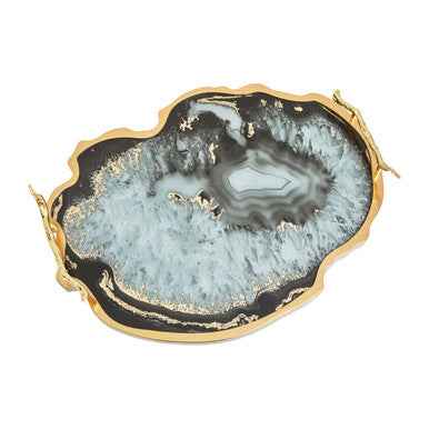 Celina Black And Gold Agate Tray