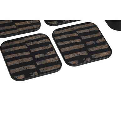 Celina Set Of Four Square Black and Gold Coasters