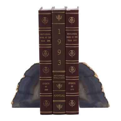 Bowerbird Agata Grey And Gold Bookends